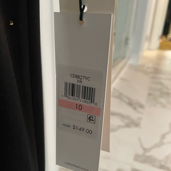 New with tags-Calvin Klein black dress with small gold and silver accent sequins - Picture 4 of 4